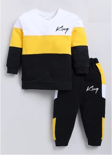 💥 ₹308 ONLY (79% OFF) – Boys Casual T-Shirt Track Pants Set (Yellow)