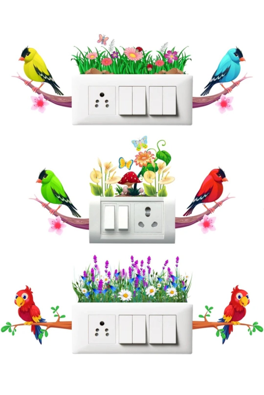 ₹78 Only! Pack of 9 Abstract Wall Switchboard Stickers 30x46cm