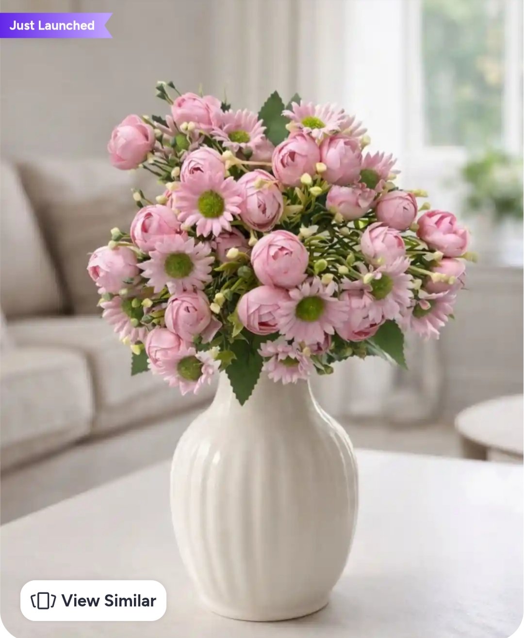 ₹447 ARTSY Peony Artificial Flower Set | 2-Piece Multicoloured Bloom