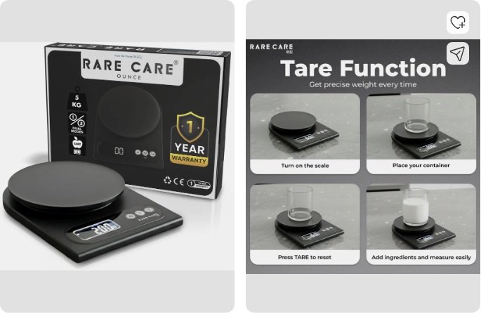 ₹406 Only! Digital Kitchen Weighing Scale 5 kg with LCD Display