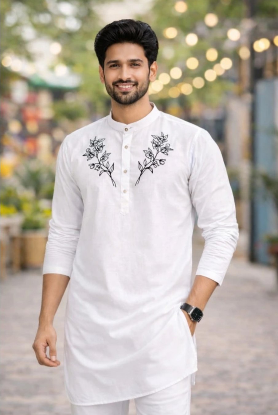₹581 Men’s Embroidered Kurta – 61% OFF Traditional Style Deal
