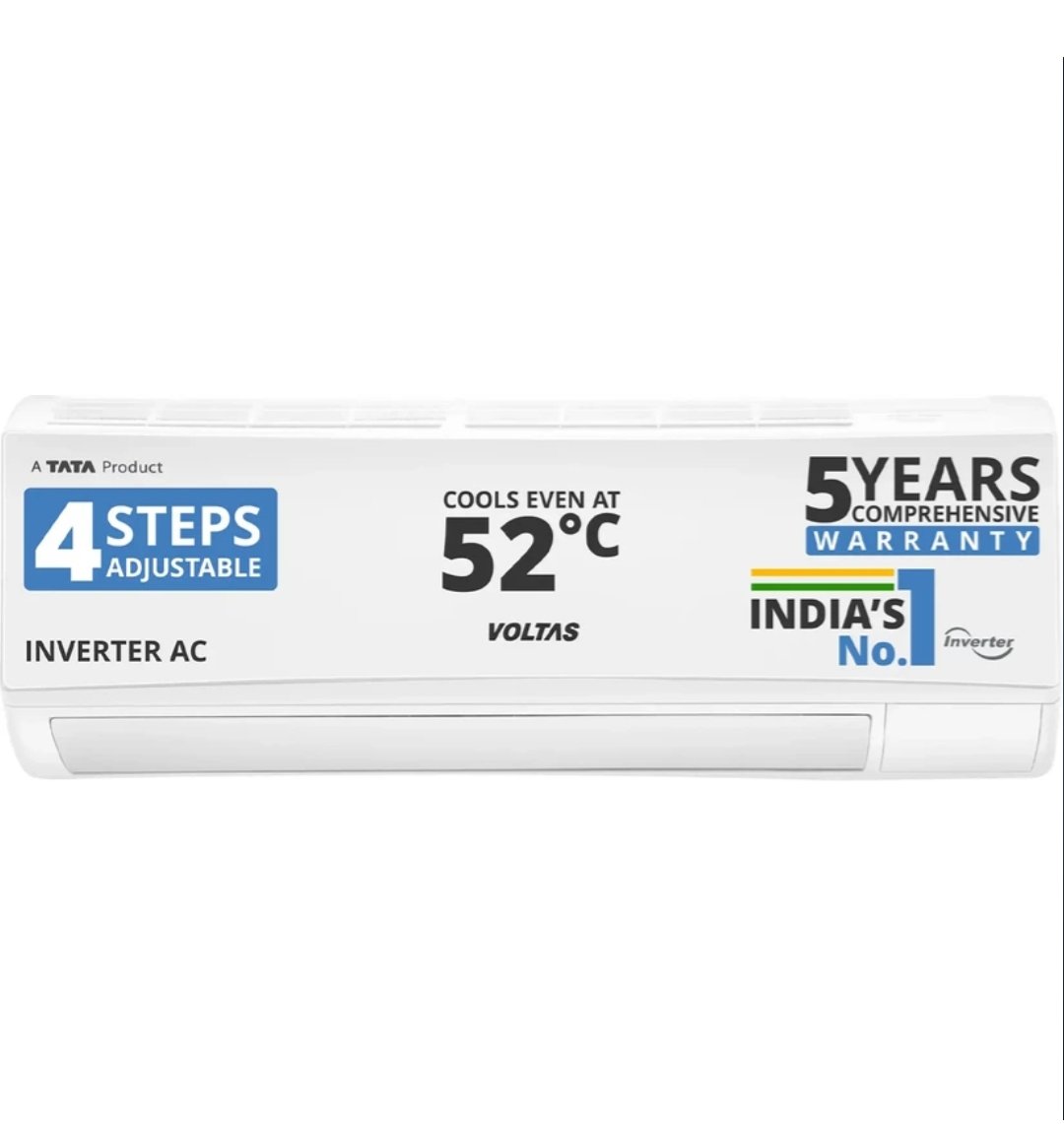 ₹30,990 Voltas 1.5 Ton 3 Star Inverter Split AC | 4-in-1 Mode, 52°C Cooling | 47% OFF