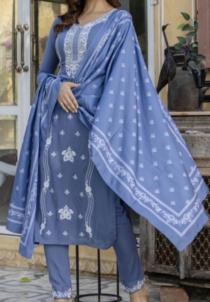 ₹489 Trendz Tycoon Embroidered Kurta Set for Women | Salwar Dupatta Ethnic Wear 84% OFF