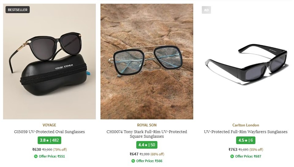 Sunglasses Under ₹999 for Stylish Everyday Fashion and Outdoor Wear