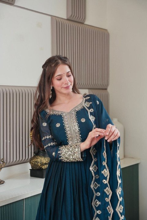 Om Creation Anarkali Gown for Elegant Festive Plus Party Styling