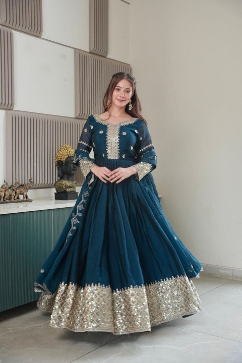 Om Creation Anarkali Gown for Elegant Festive Plus Party Styling