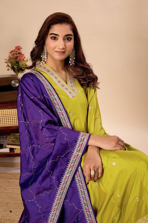 Ayukta International Kurta Dupatta Set for Elegant Festive Styling