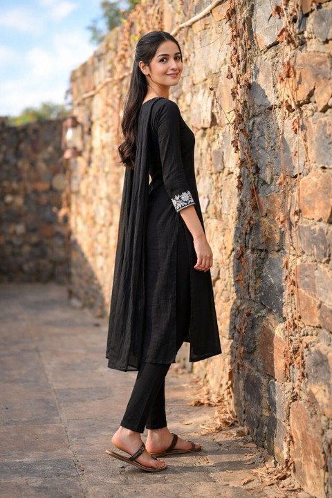 Jaipuri Bunaai Kurta Dupatta Set for Elegant Festive Ethnic Wear