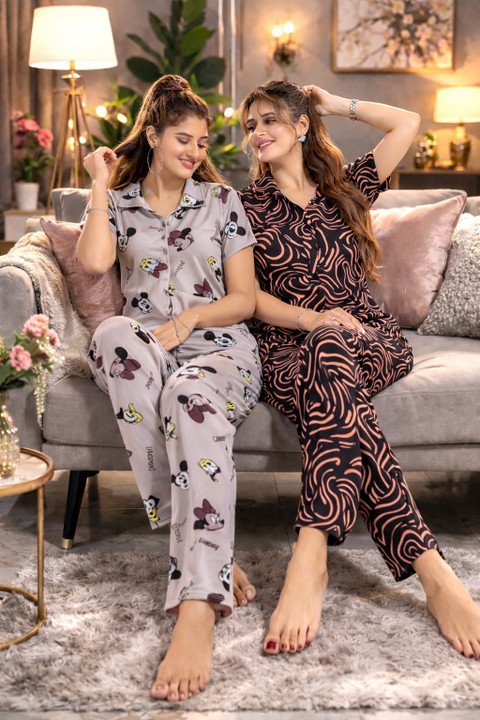 Trade Zone Grey Shirt Pyjama Set for Women at ₹250 Everyday Comfort
