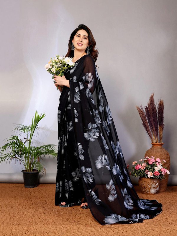 VJ Fashion Floral Georgette Saree at ₹298 for Everyday Ethnic Looks