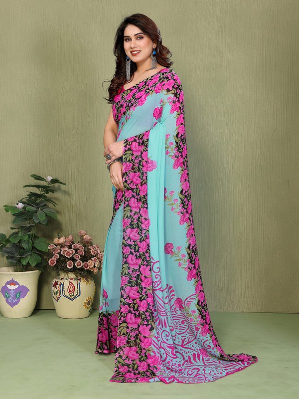 Anand Sarees Floral Georgette Saree at ₹298 for Daily Ethnic Wear