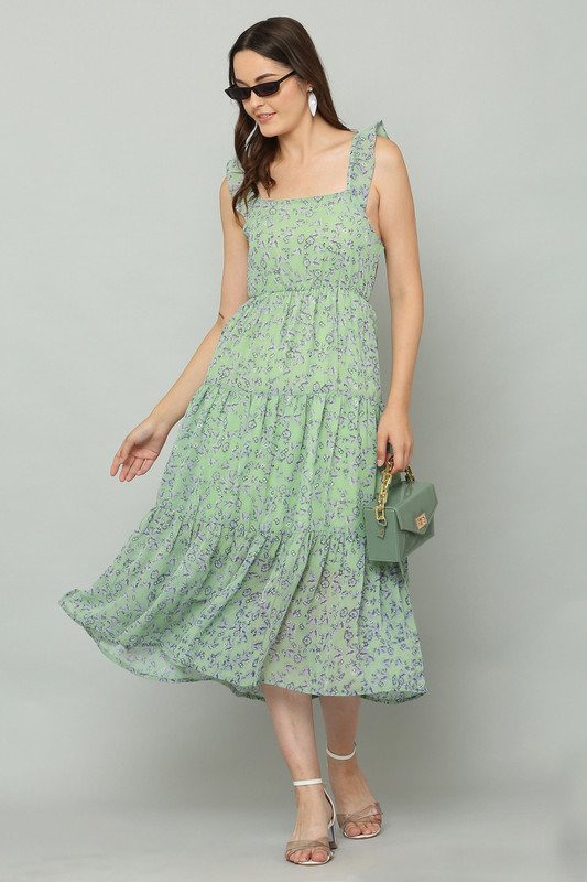 Houseofcommon Green Midi Dress at ₹408 for Stylish Casual Wear