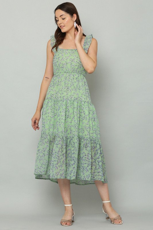 Houseofcommon Green Midi Dress at ₹408 for Stylish Casual Wear