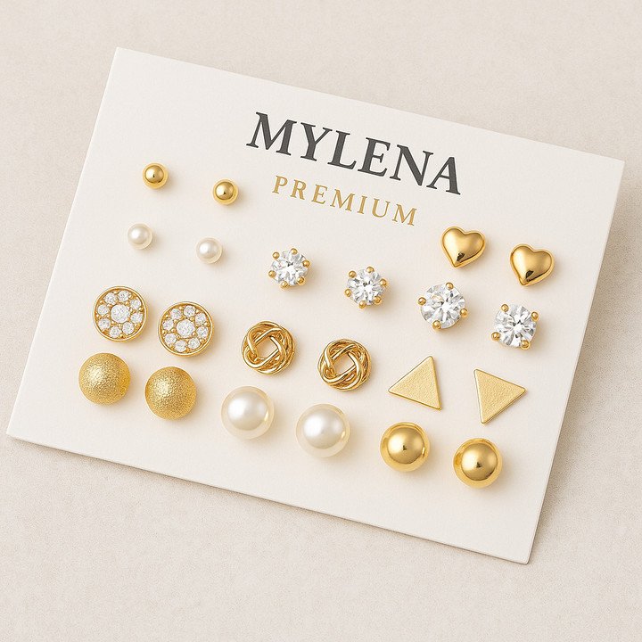 Mylena Pearl Stud Earrings Combo Set for Everyday Women Styling