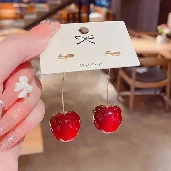 Cherry Drop Earrings for Cute Everyday Women Fashion Styling
