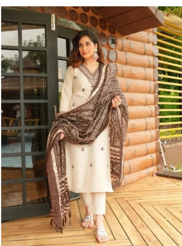 KALINI Women Kurti Pant and Dupatta Set for Festive Everyday Wear