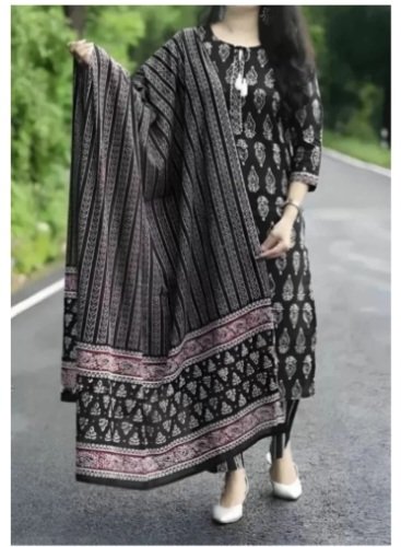 VINDYAVASINI Women Kurti Pant and Dupatta Set for Festive Looks