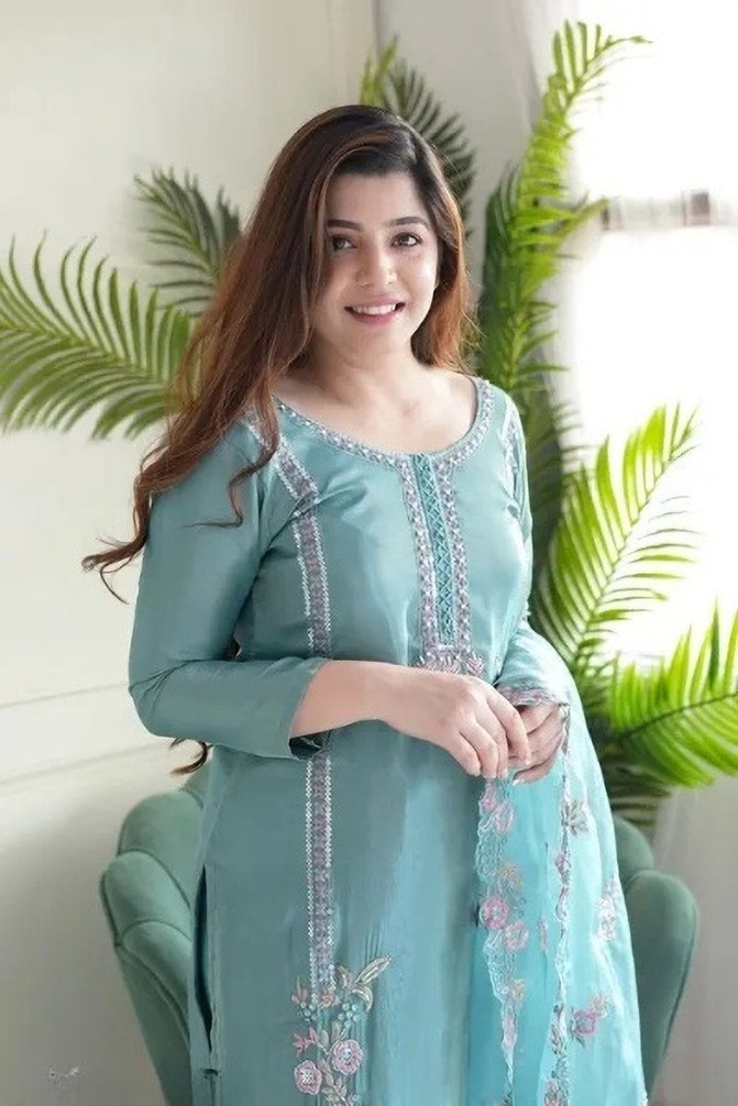 NIVATEXSURAT Embroidered Kurta Pant Dupatta Set for Women