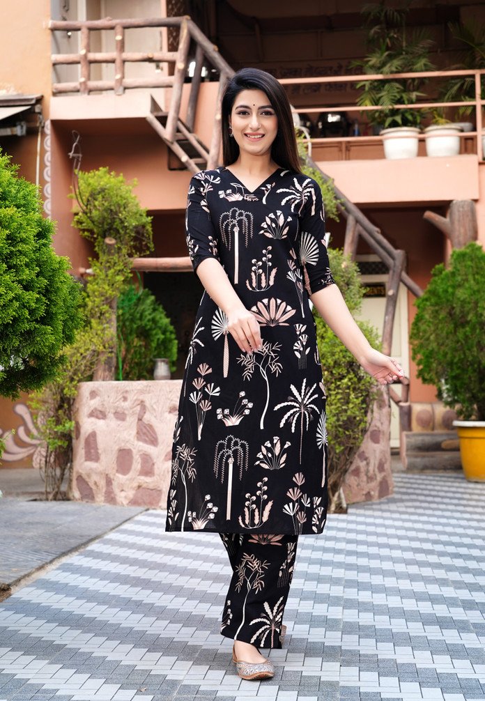 DHIBHA Women Kurti Pant Set for Everyday Ethnic and Office Wear