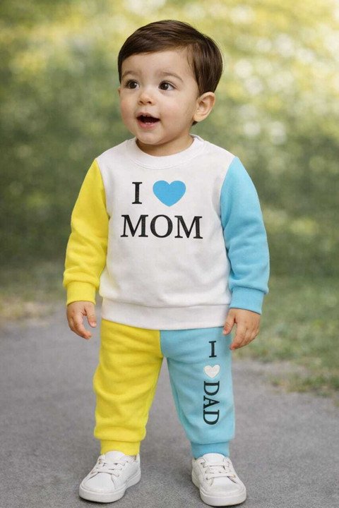 MS Kids Attire Baby Boys &amp; Girls Sweatshirt Trouser Set at ₹155 | Cute Kids Outfit