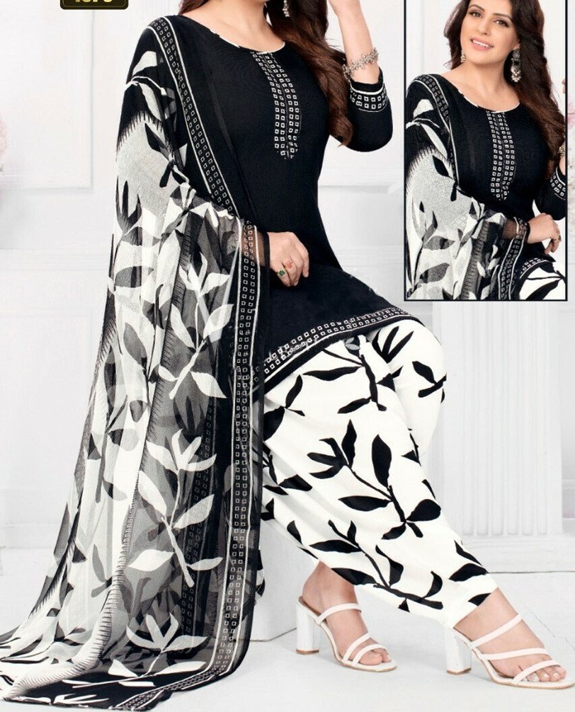 Crepe Paisley Salwar Suit Material for Women Traditional Wear