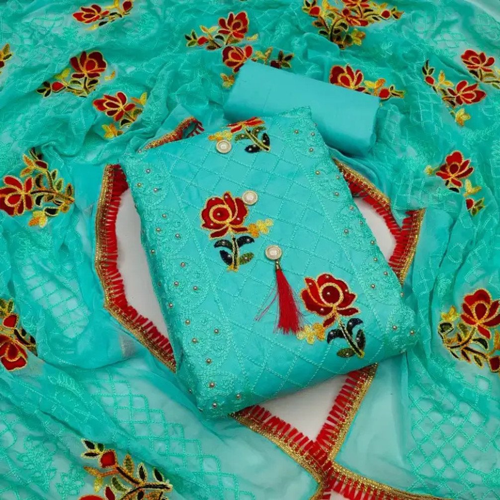 GLAMIFY HUB Embroidered Salwar Suit Material for Elegant Ethnic Looks