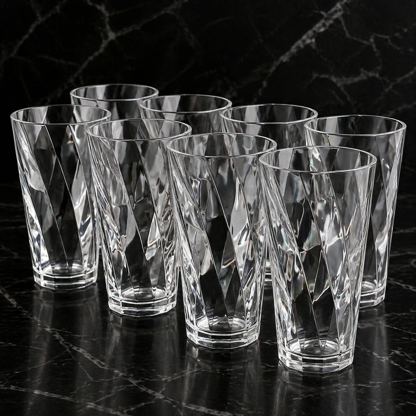 ₹195 Twisted Glass Set for Stylish Water Plus Juice Serving