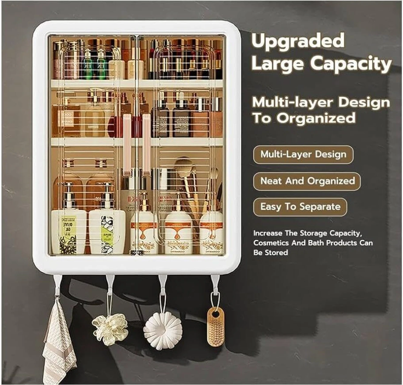 ₹453 Wall Organizer Shelf for Bathroom Plus Kitchen Storage