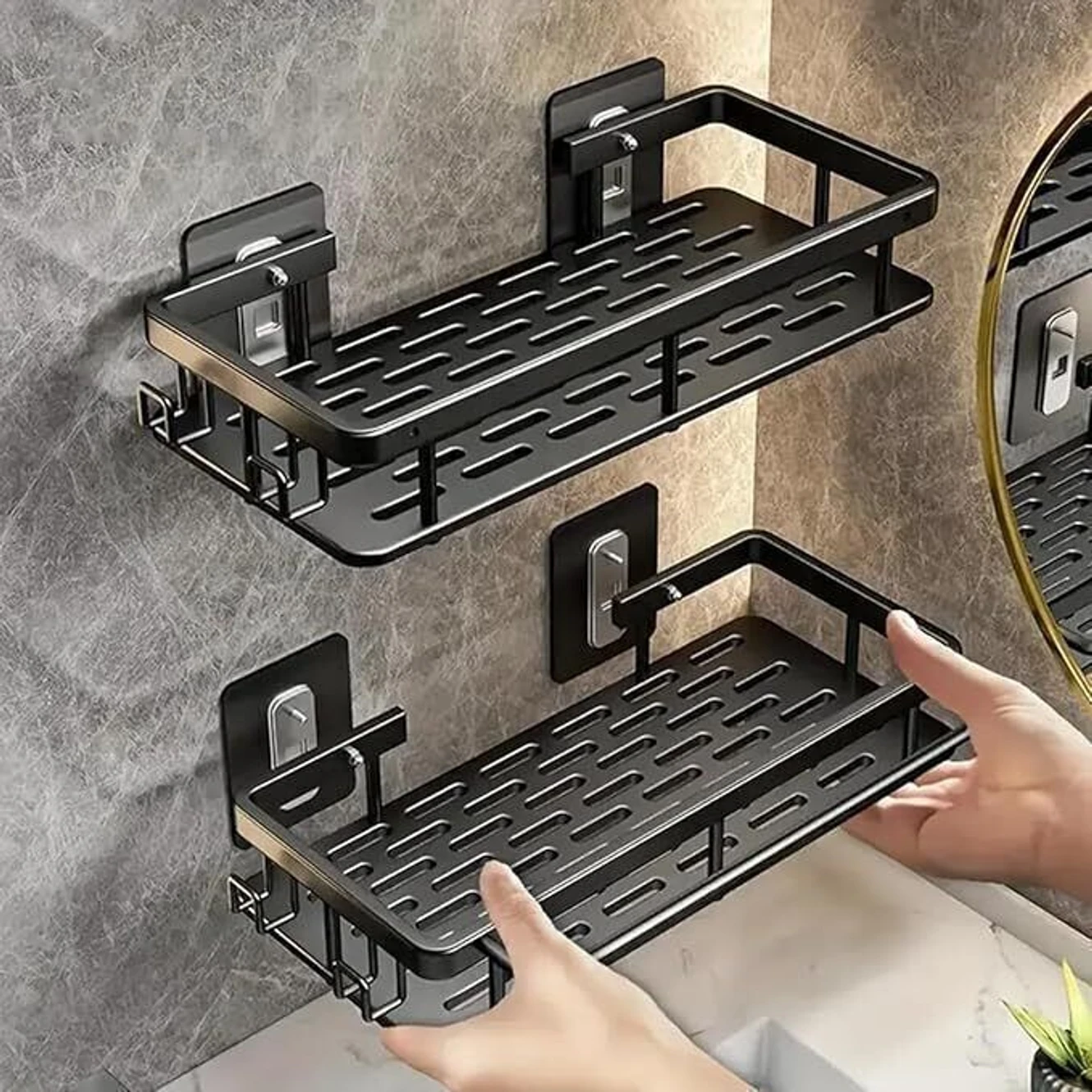 ₹228 Bathroom Wall Shelf Set for Compact Home Storage Needs