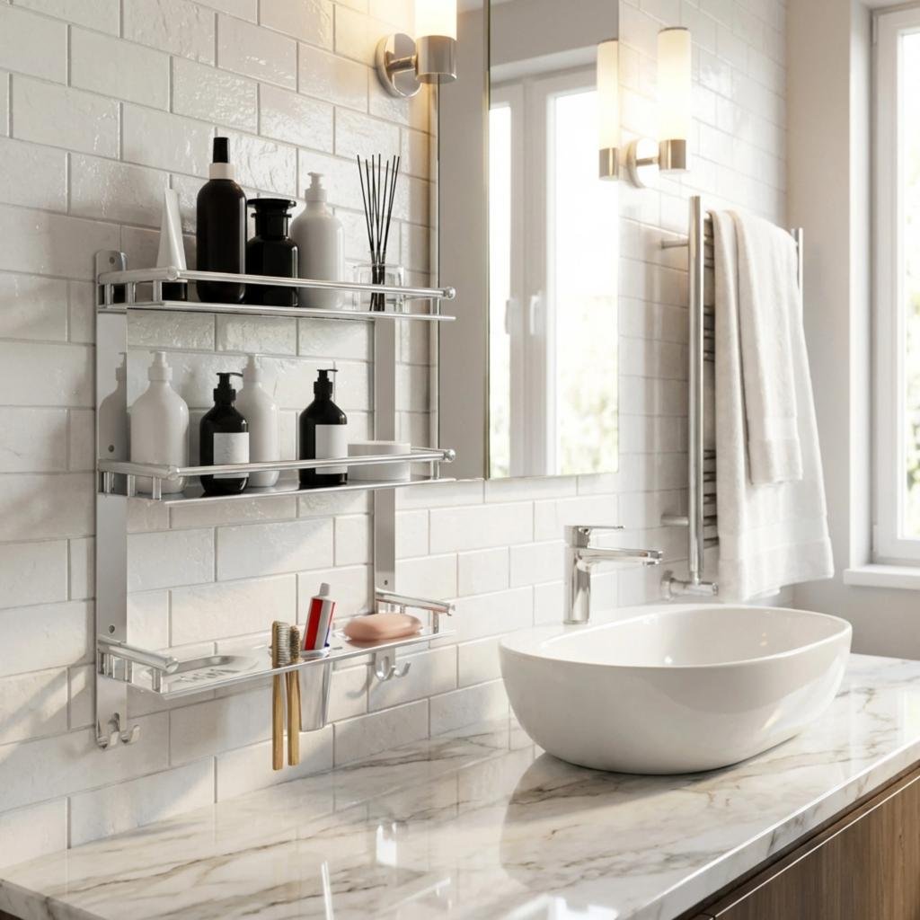 ₹819 Bathroom Shelf Set for Organized Modern Utility Storage