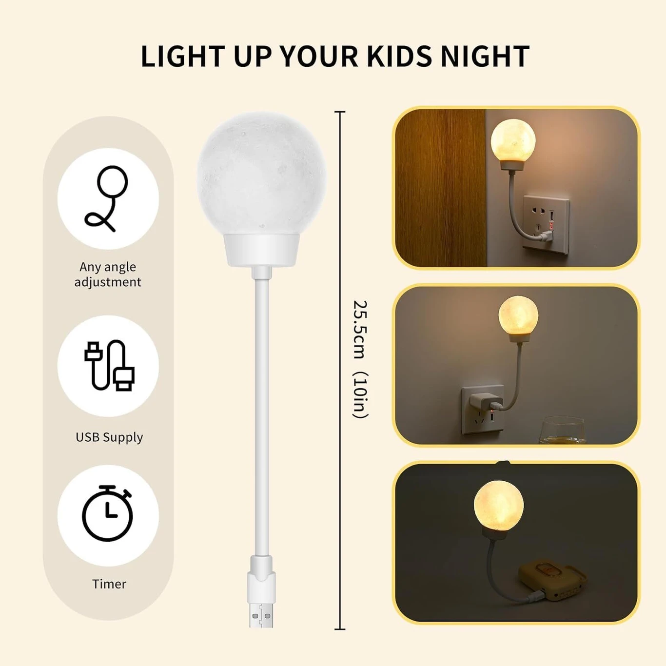 ₹364 Moon LED Night Lamp for Bedroom Plus Cozy Room Decor