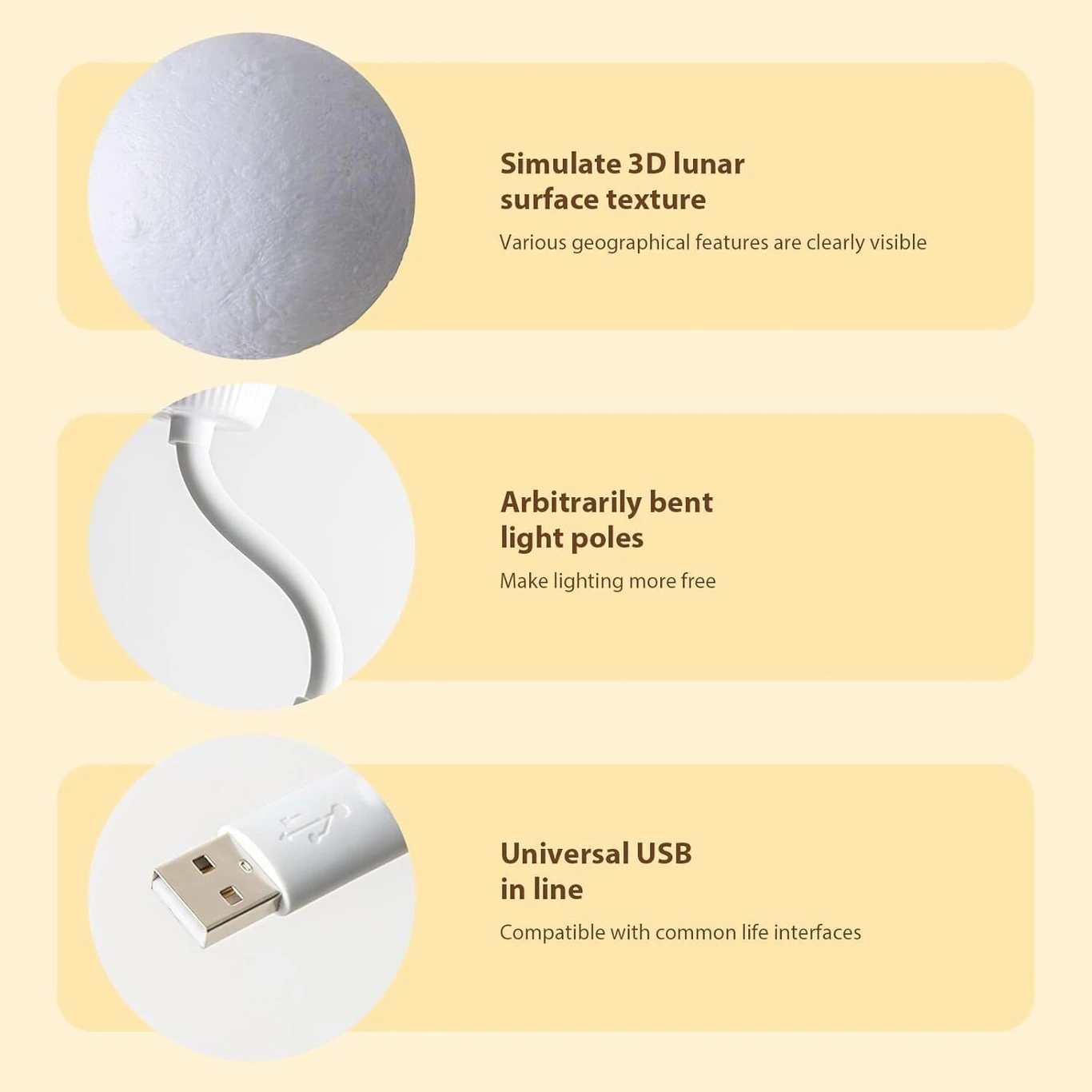 ₹364 Moon LED Night Lamp for Bedroom Plus Cozy Room Decor