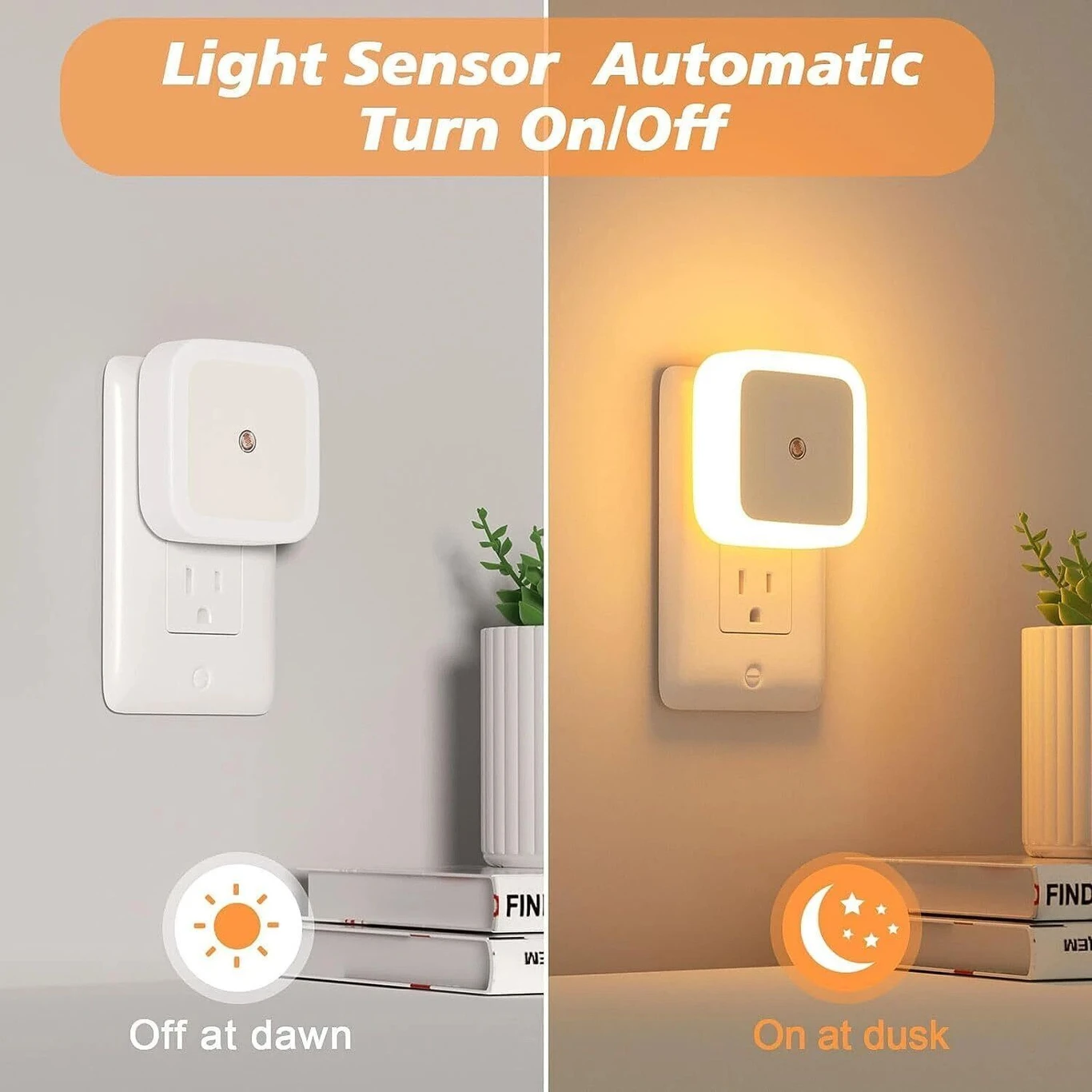 ₹345 Smart Sensor LED Night Lamps for Bedroom Plus Bedside Use