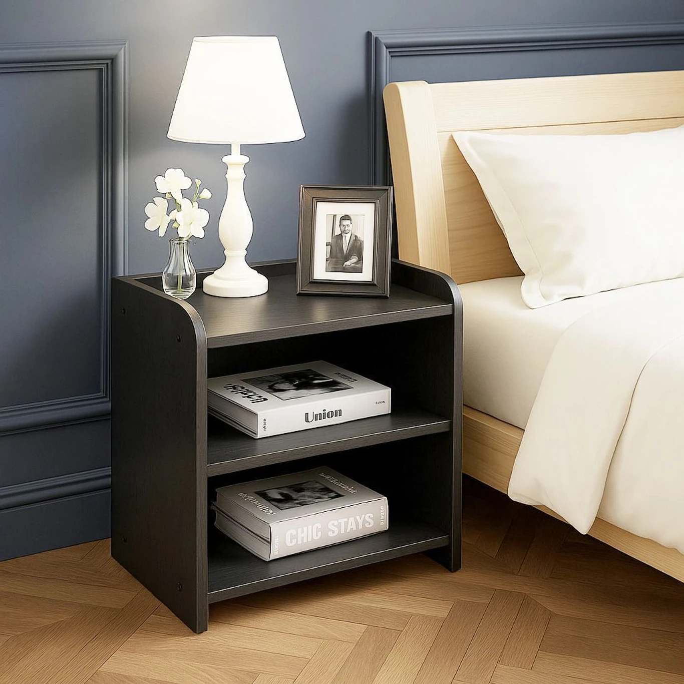 ₹736 Engineered Wood Bedside Table for Modern Bedroom Decor