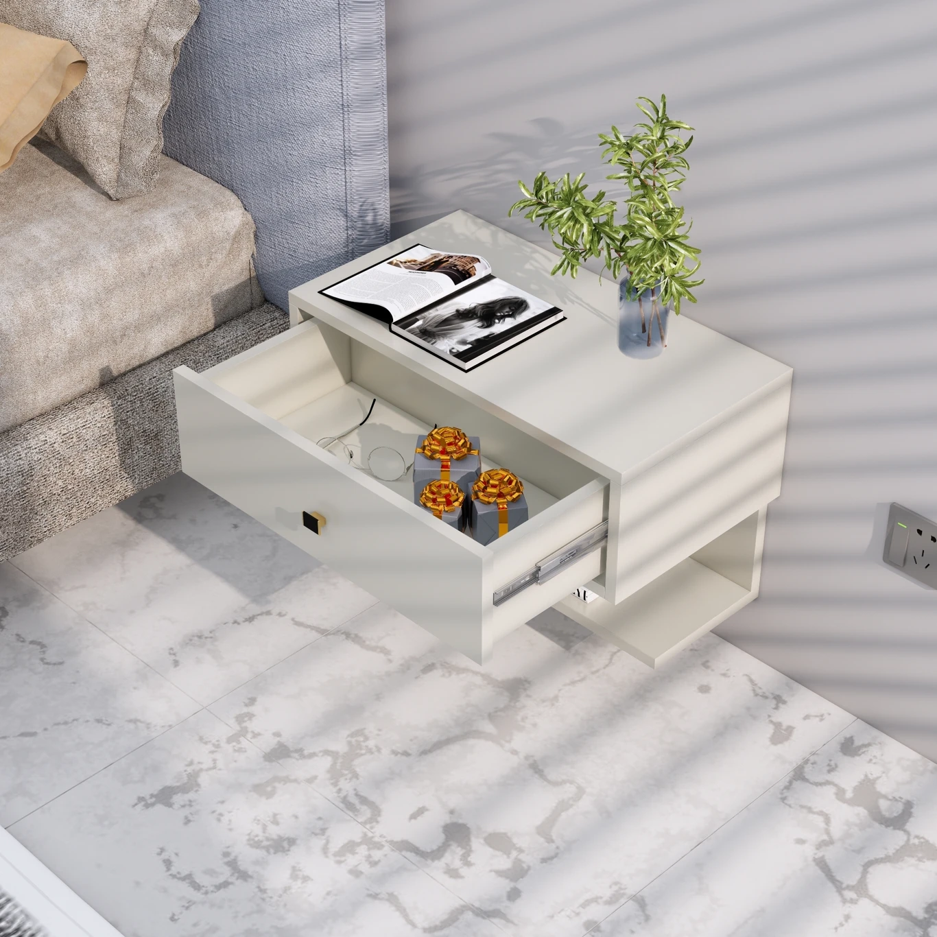 ₹2,800 Wooden Bedside Table With Drawer for Stylish Bedrooms