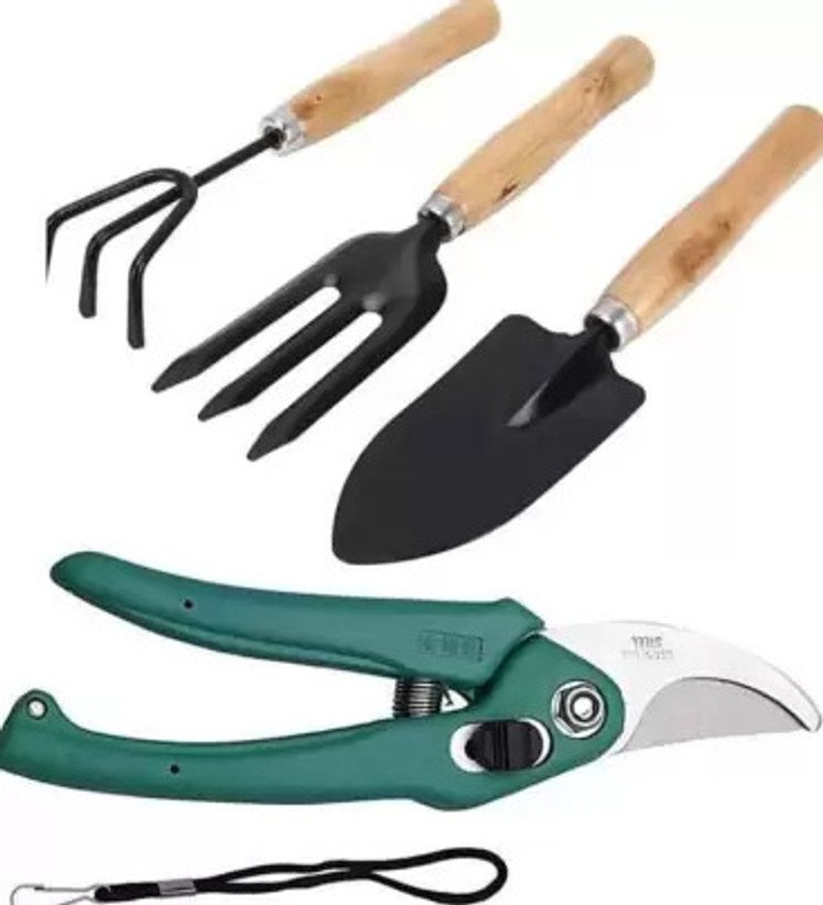 ₹156 Gardening Tool Kit with Pruner Rake and Hand Trowel
