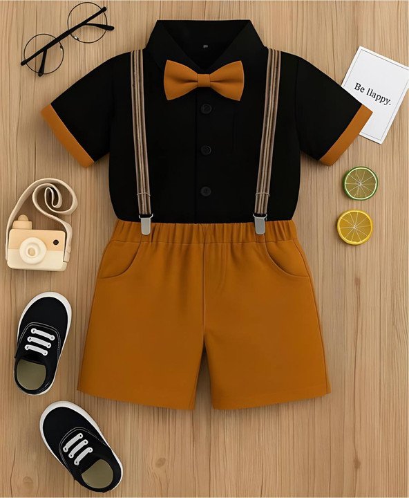 362 Baby Boys Shirt and Shorts Set for Parties and Festive Moments