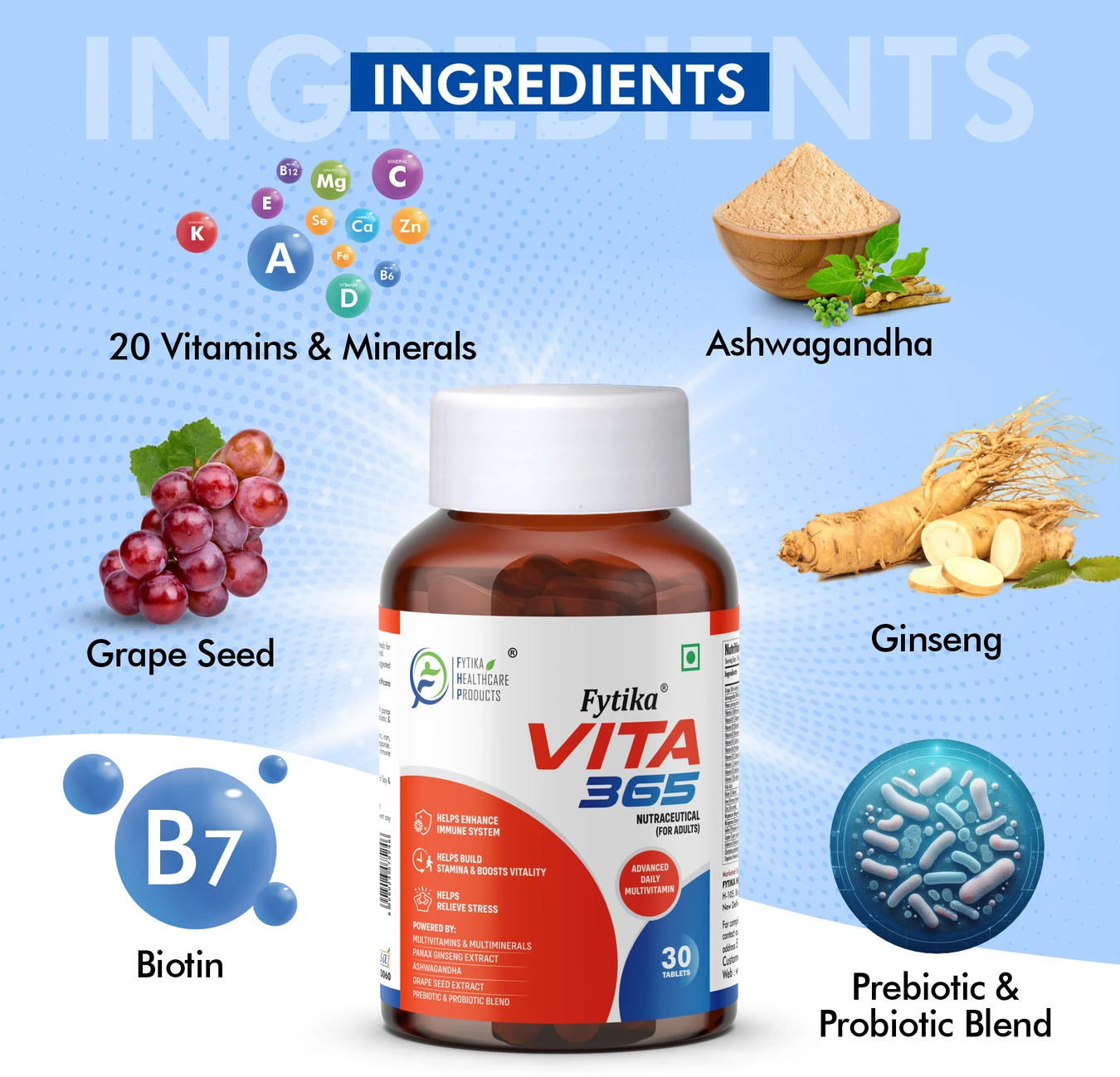 ₹203 Vita 365 Multivitamin Tablets for Men and Women Daily Support