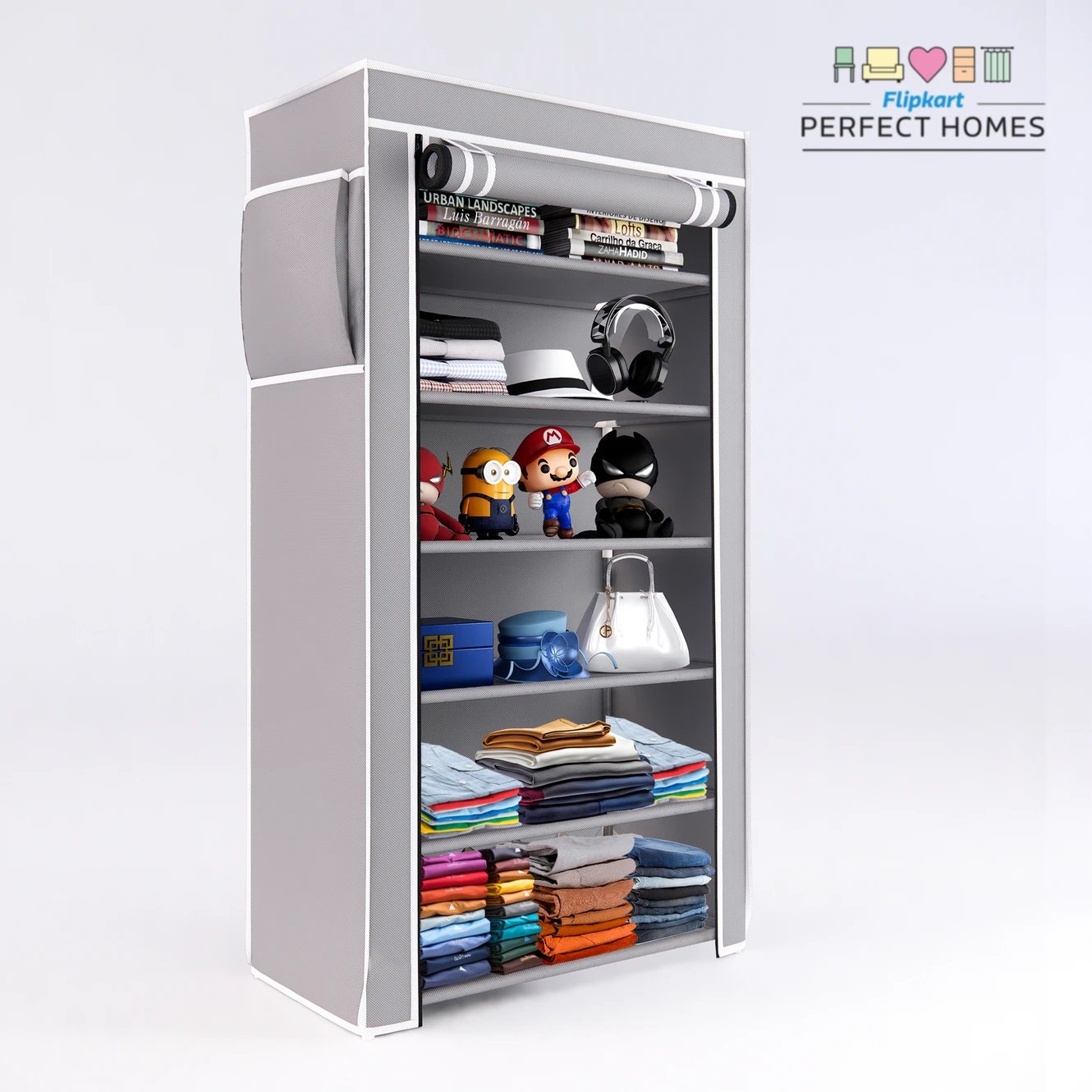 ₹470 Flipkart Perfect Homes 6 Shelf Collapsible Wardrobe for Neat Storage
