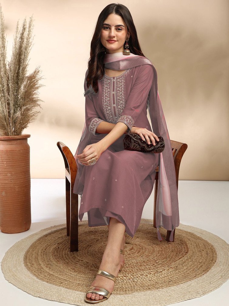 Spangel Fashion Kurti Pant Attached Dupatta Set for Festive Wear