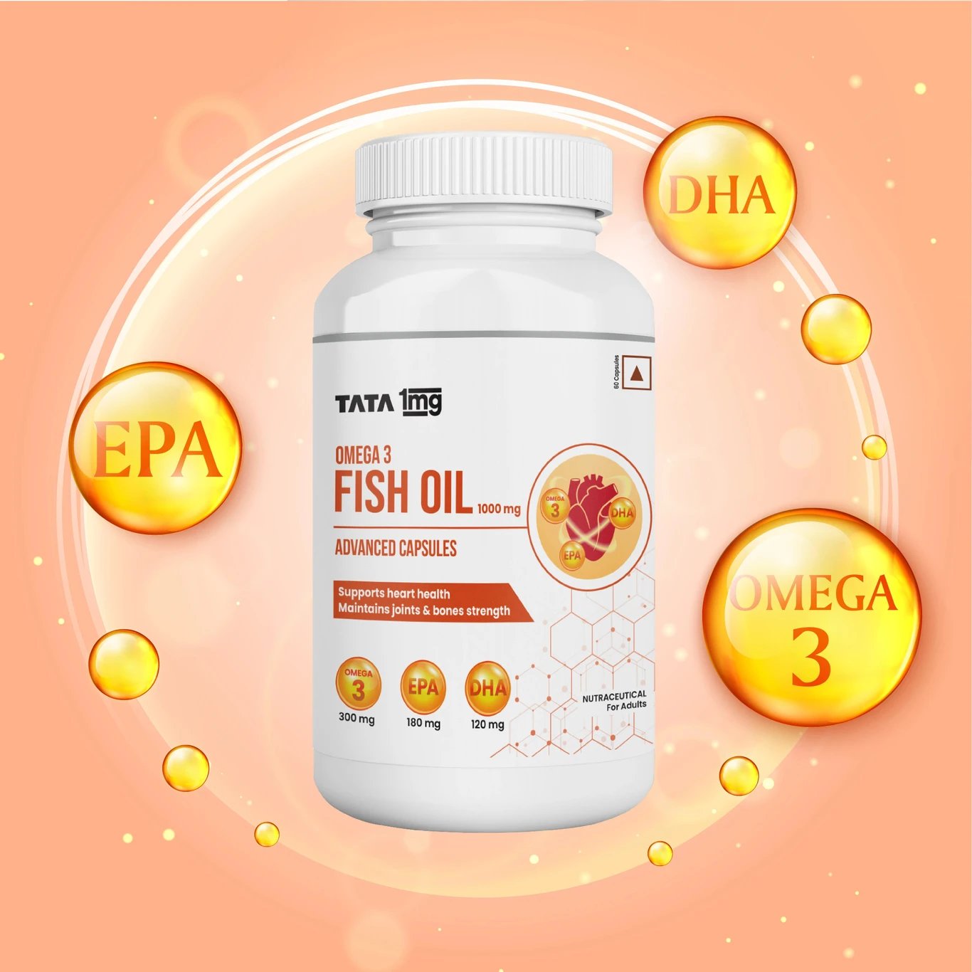 ₹266 Fish Oil Capsules for Daily Heart and Bone Support