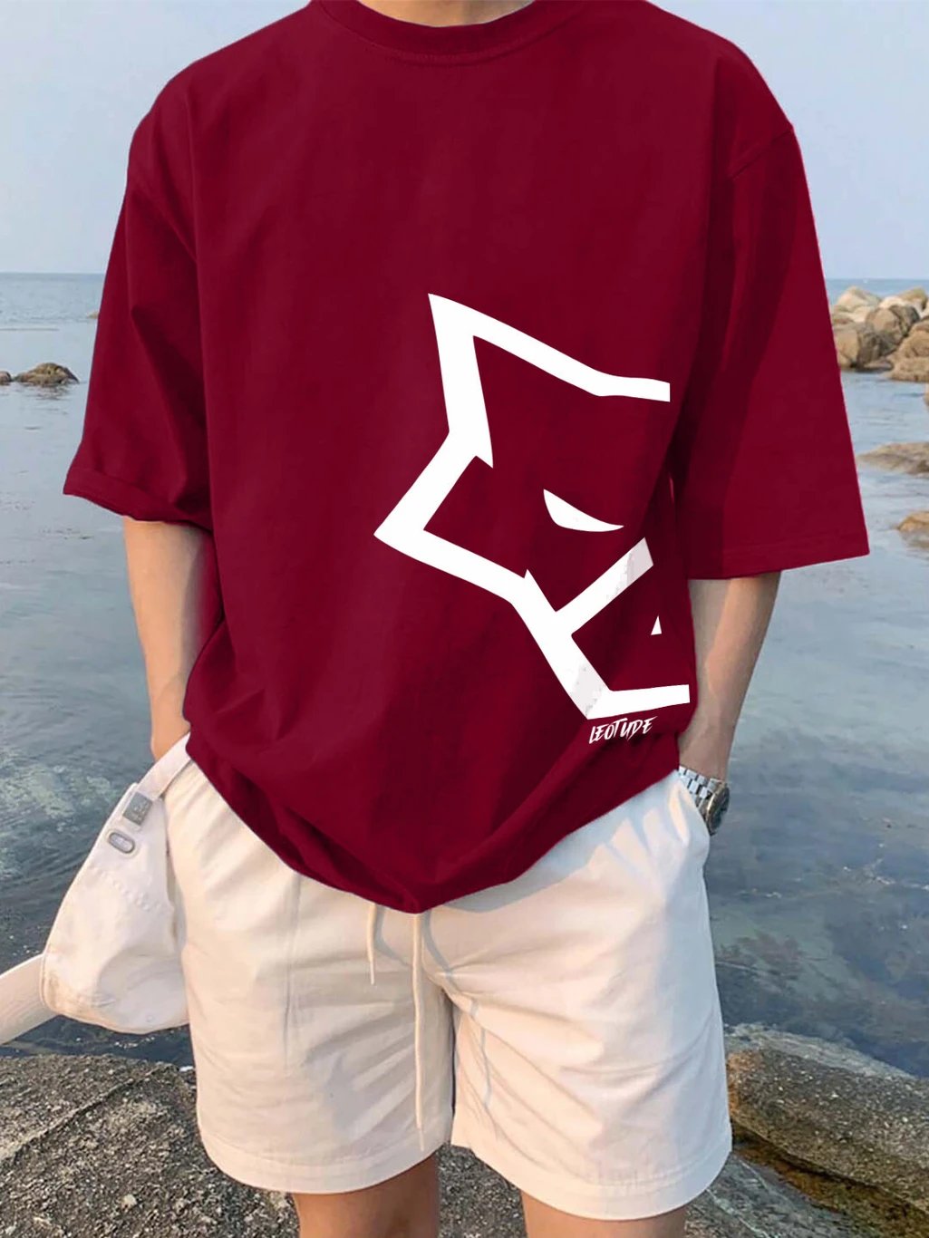 ₹298 Maroon Printed Men & Round Neck T Shirt for Casual Wear