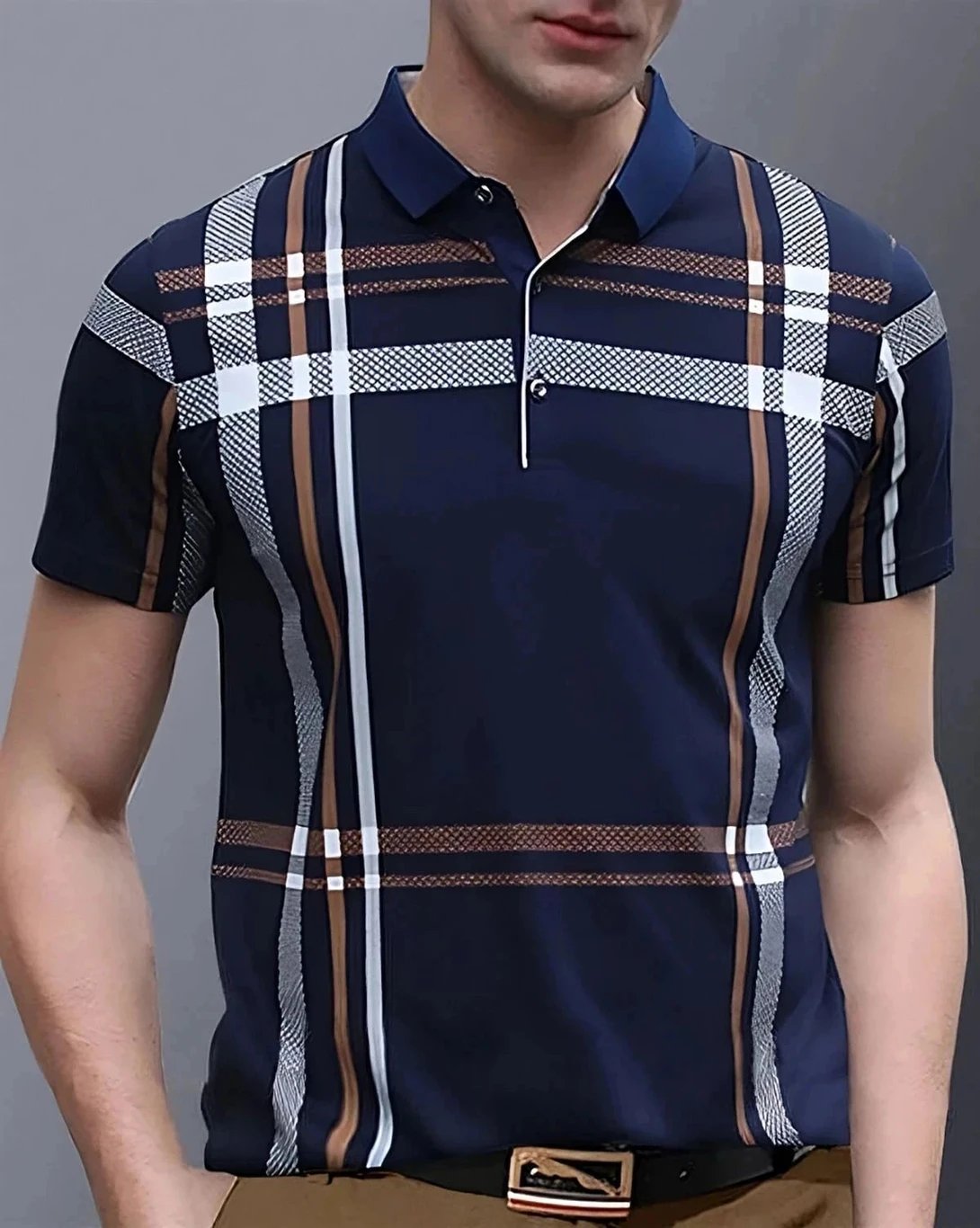 ₹298 Checkered Polo Neck Men & T Shirt for Smart Casual Style