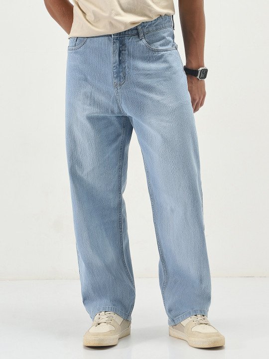 ₹899 Urbano Men Light Blue Loose Fit Jeans for Everyday Casual Style