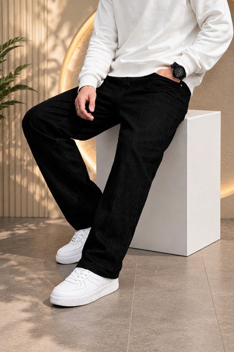 ₹392 AzureAttire Men Straight Fit Black Jeans for Everyday Smart Style