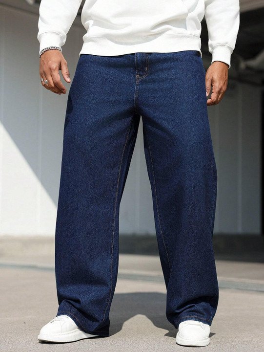 ₹502 Men's Dark Blue Loose Fit Jeans for Relaxed Everyday Style