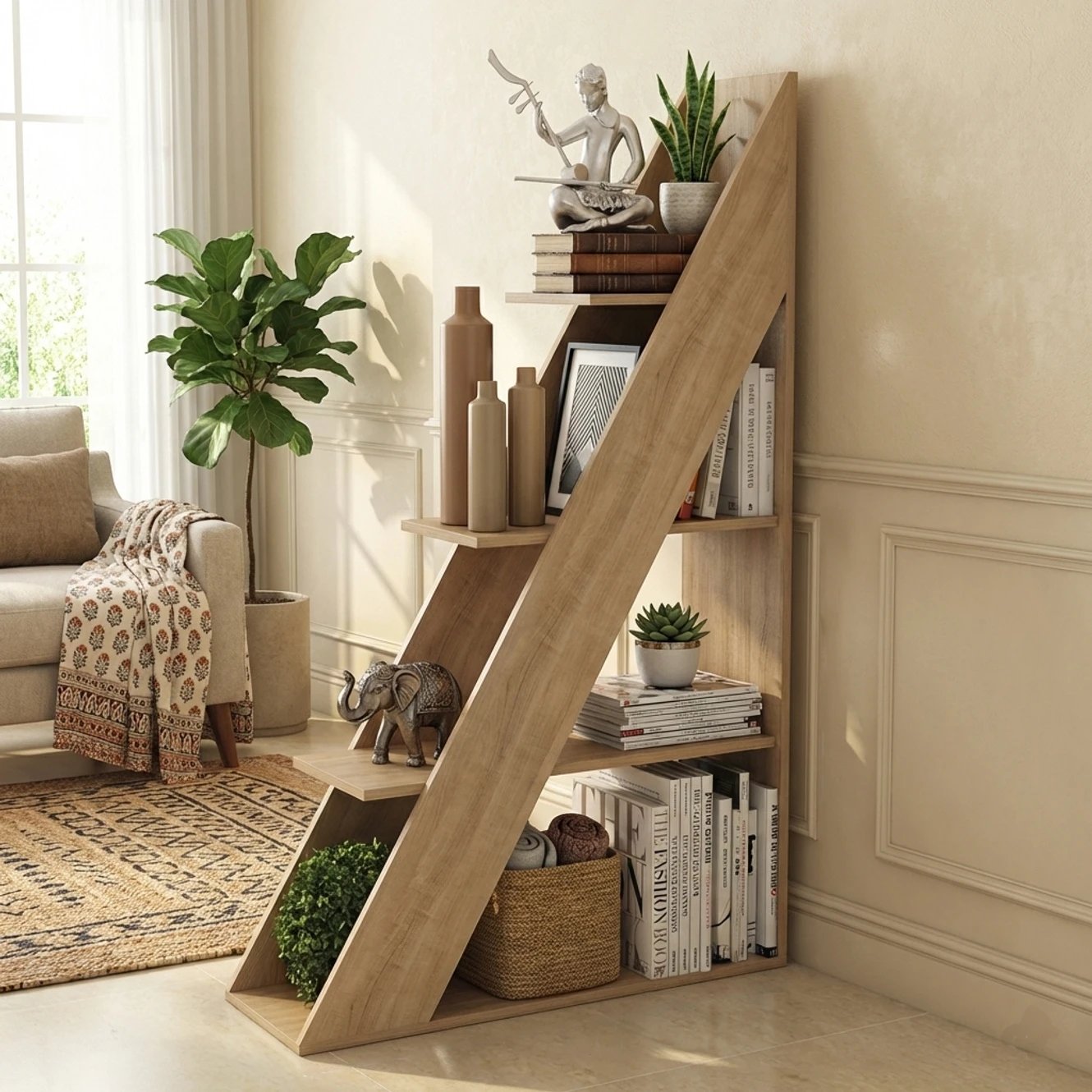 ₹5,766 Grace Engineered Wood Open Bookshelf for Elegant Home Storage