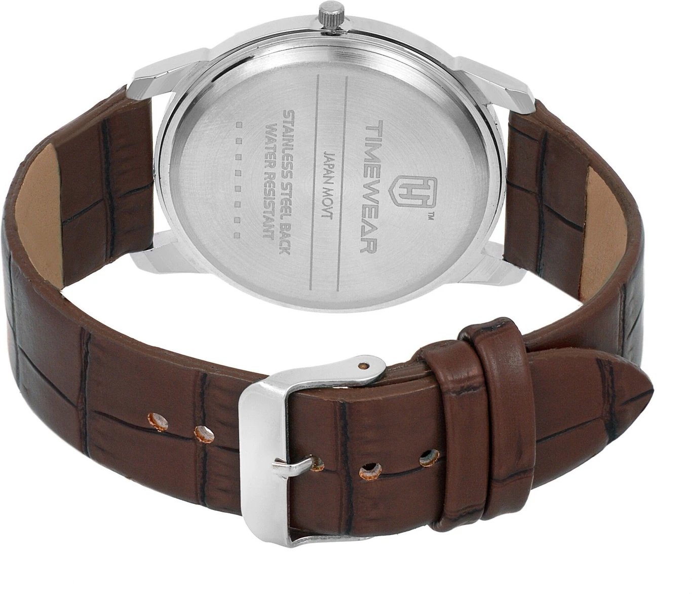 ₹301 Men & Brown Leather Strap Analog Watch with Slim Classic Design