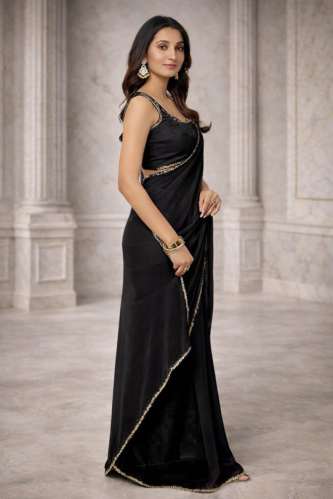 Maharaj Sarees Embellished Georgette Saree for Daily and Party Wear