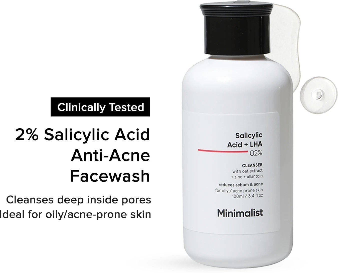 ₹269 Minimalist Salicylic Acid Face Wash for Oily and Acne Prone Skin